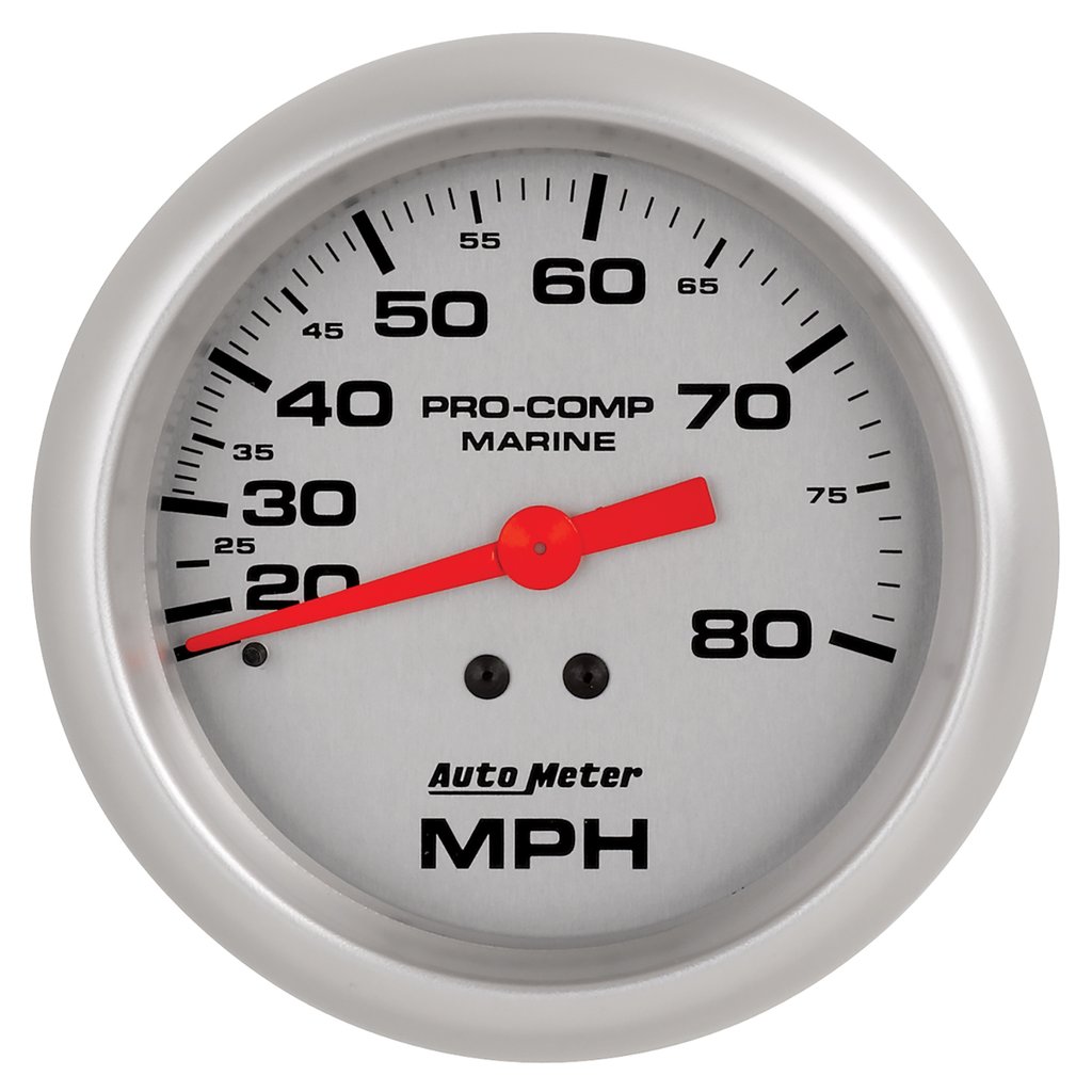 AutoMeter 3-3/8" MECHANICAL SPEEDOMETER, 0-80 MPH, MARINE SILVER