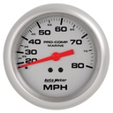 AutoMeter 3-3/8" MECHANICAL SPEEDOMETER, 0-80 MPH, MARINE SILVER