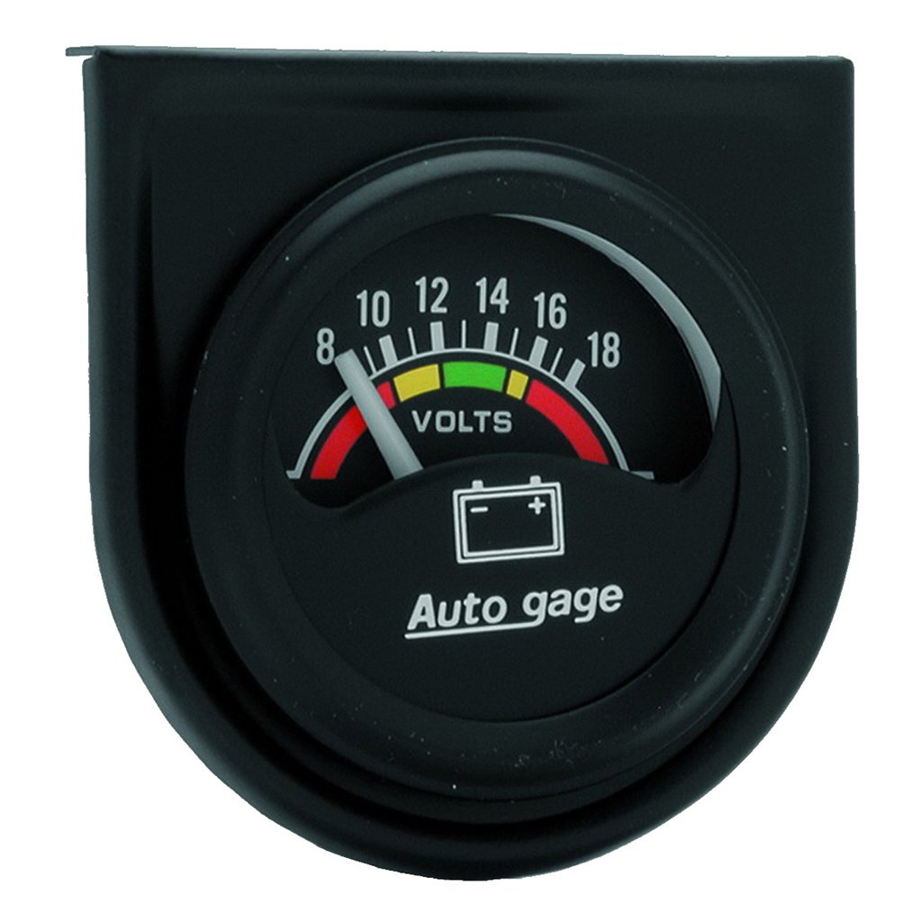 AutoMeter 1-1/2" VOLTMETER, 8-18V, AIR-CORE, SHORT SWEEP, AUTO GAGE