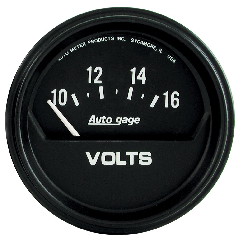 AutoMeter 2-5/8" VOLTMETER, 10-16V, AIR-CORE, SHORT SWEEP, AUTO GAGE