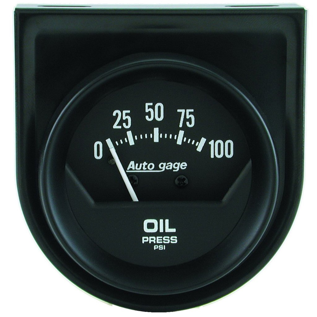 AutoMeter 2-1/16" OIL PRESSURE, 0-100 PSI, MECHANICAL, BLACK, SHORT SWEEP, AUTO GAGE