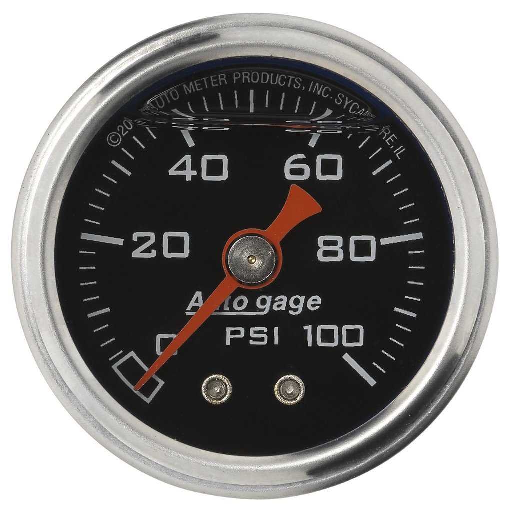 AutoMeter 1-1/2" PRESSURE, 0-100 PSI, MECHANICAL, BLACK