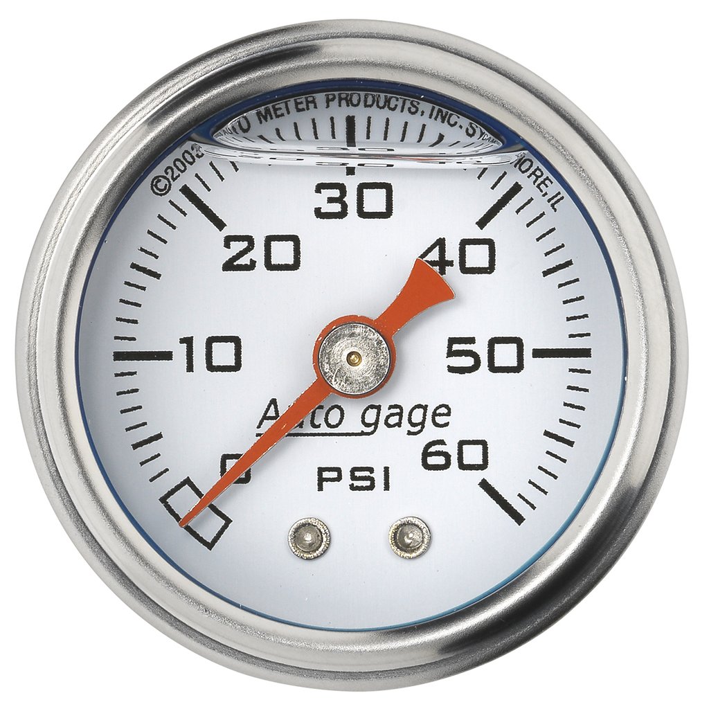 AutoMeter 1-1/2" PRESSURE, 0-60 PSI, MECHANICAL, WHITE