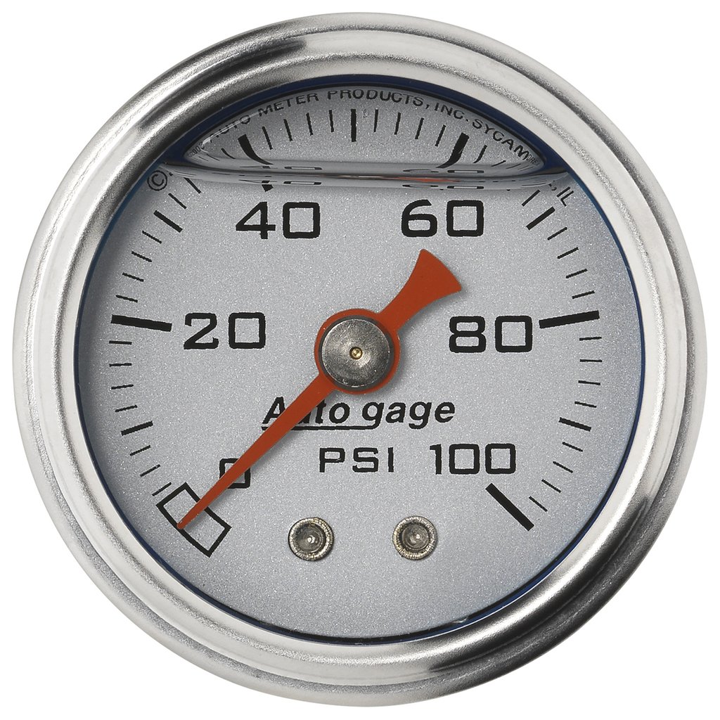 AutoMeter 1-1/2" PRESSURE, 0-100 PSI, MECHANICAL, SILVER