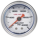 AutoMeter 1-1/2" PRESSURE, 0-2000 PSI, MECHANICAL, WHITE