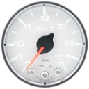 AutoMeter 2-1/16" VOLTMETER, 0-16V, DIGITAL STEPPER MOTOR, SPEK-PRO, WHITE DIAL, BLACK BEZEL, FLAT ANTIGLARE LENS