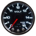 AutoMeter 2-1/16" VOLTMETER, 0-16V, DIGITAL STEPPER MOTOR, SPEK-PRO, BLACK DIAL, BLACK BEZEL, SMOKED LENS