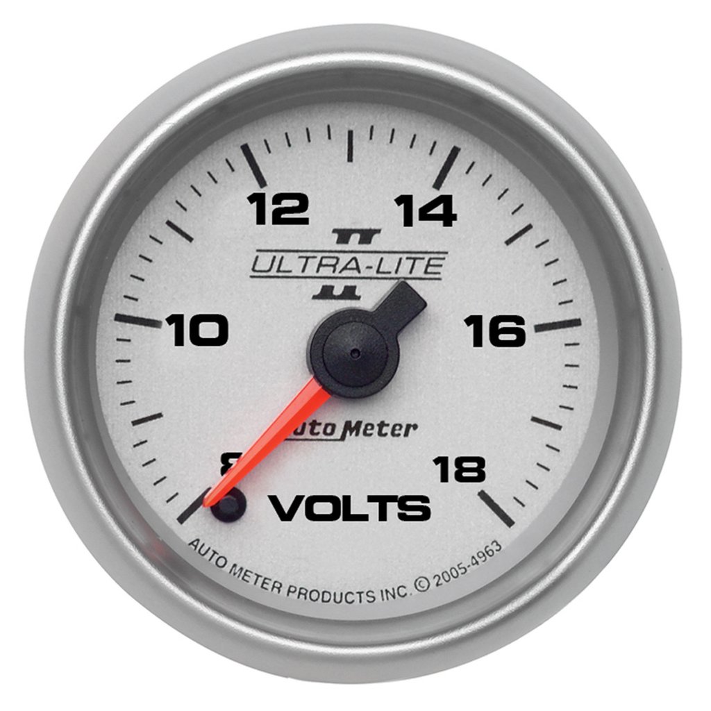 AutoMeter 2-1/16" VOLTMETER, 8-18V, DIGITAL STEPPER MOTOR, ULTRA-LITE II