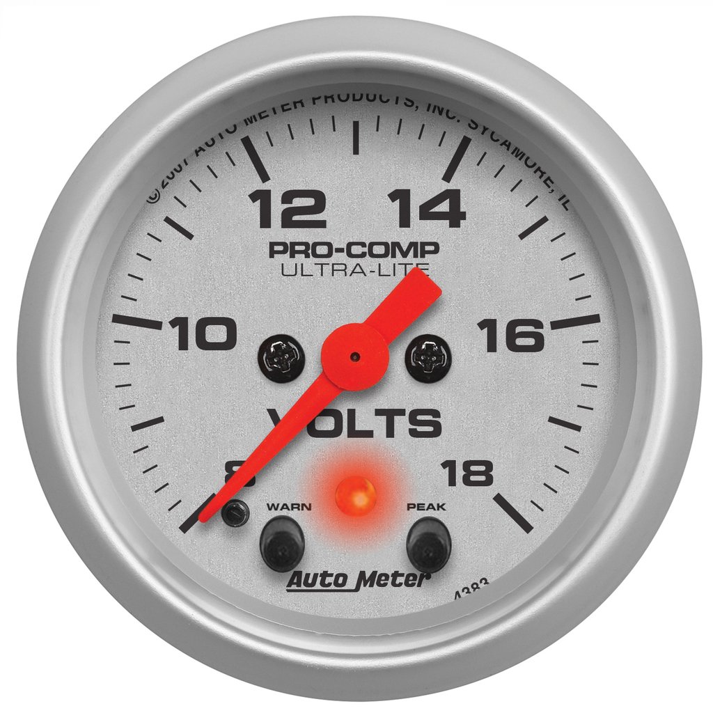 AutoMeter 2-1/16" VOLTMETER, 8-18V, DIGITAL STEPPER MOTOR, ULTRA-LITE