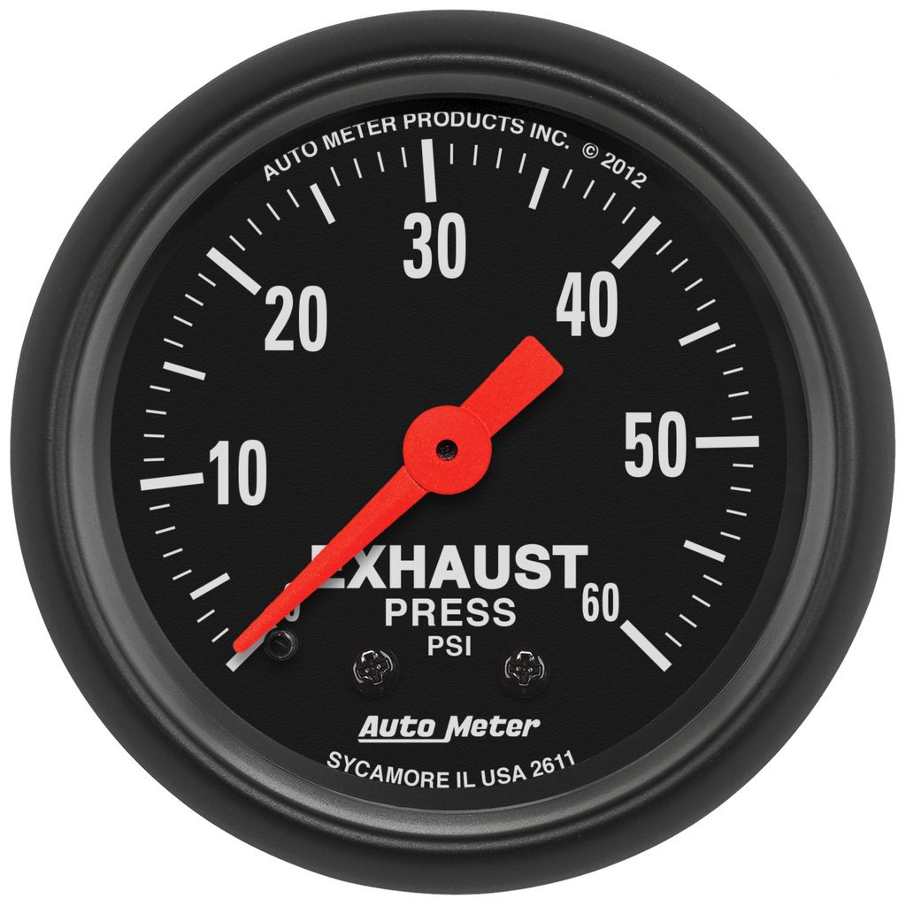 AutoMeter 2-1/16" EXHAUST PRESSURE, 0-60 PSI, MECHANICAL, Z-SERIES