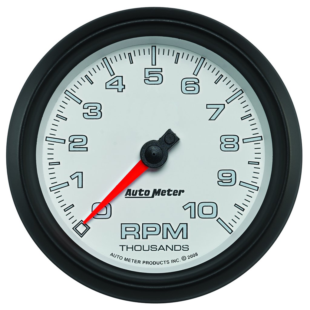 AutoMeter 3-3/8" TACHOMETER, 0-10,000 RPM, WHITE/BLACK, PRO-CYCLE