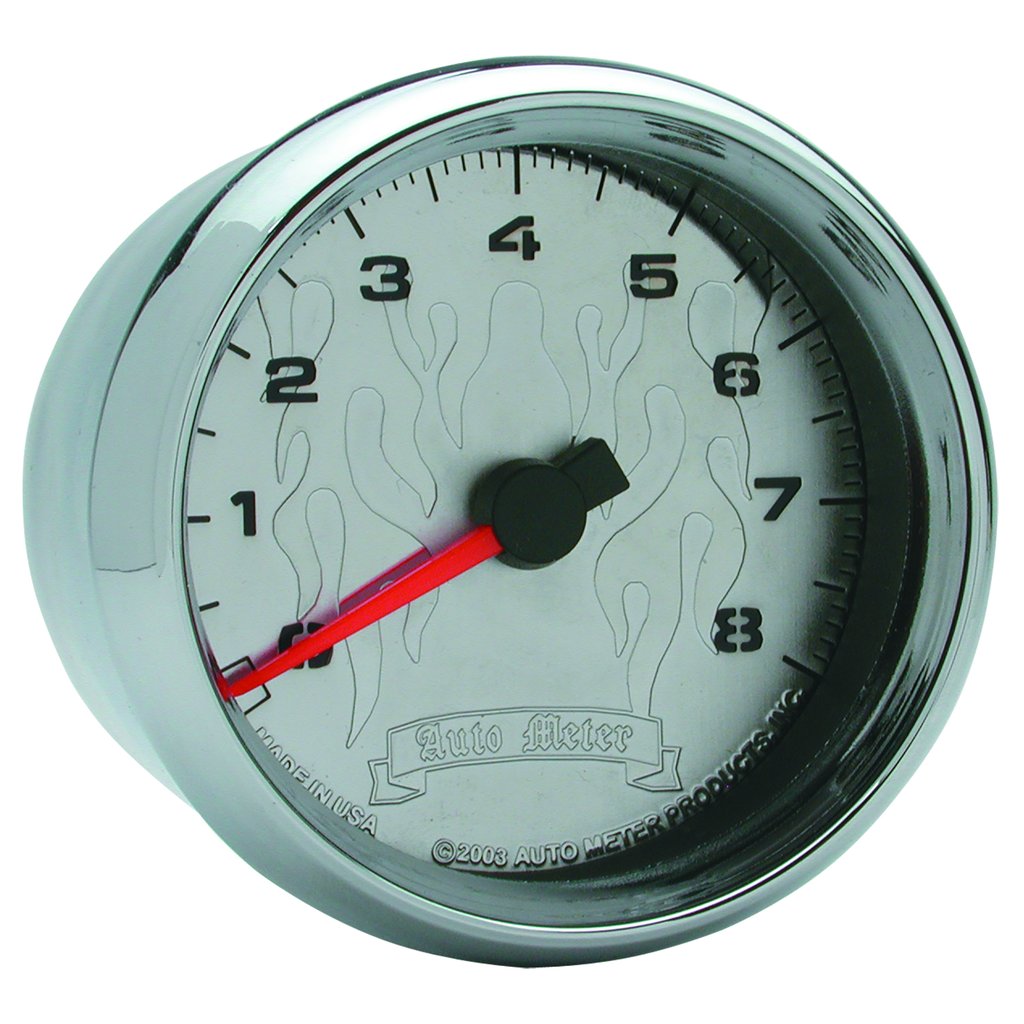 AutoMeter 2-5/8" TACHOMETER, 0-8,000 RPM, CHROME FLAME, PRO-CYCLE
