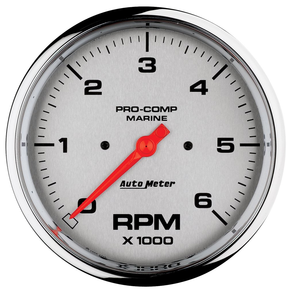 AutoMeter 5" IN-DASH TACHOMETER, 0-6,000 RPM, MARINE CHROME