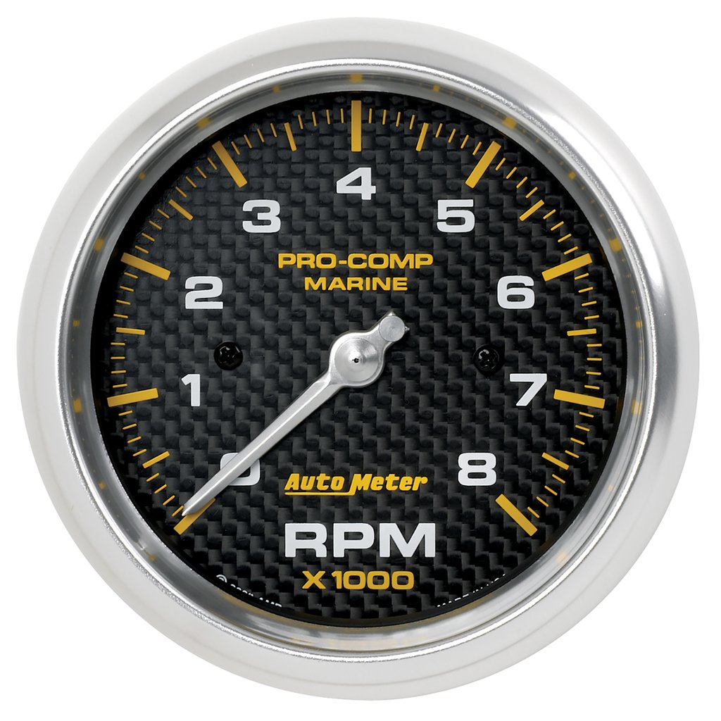 AutoMeter 3-3/8" IN-DASH TACHOMETER, 0-8,000 RPM, MARINE CARBON FIBER