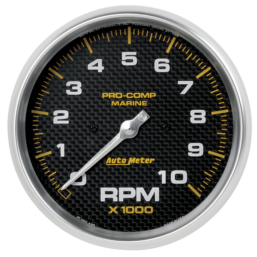 AutoMeter 5" IN-DASH TACHOMETER, 0-10,000 RPM, MARINE CARBON FIBER