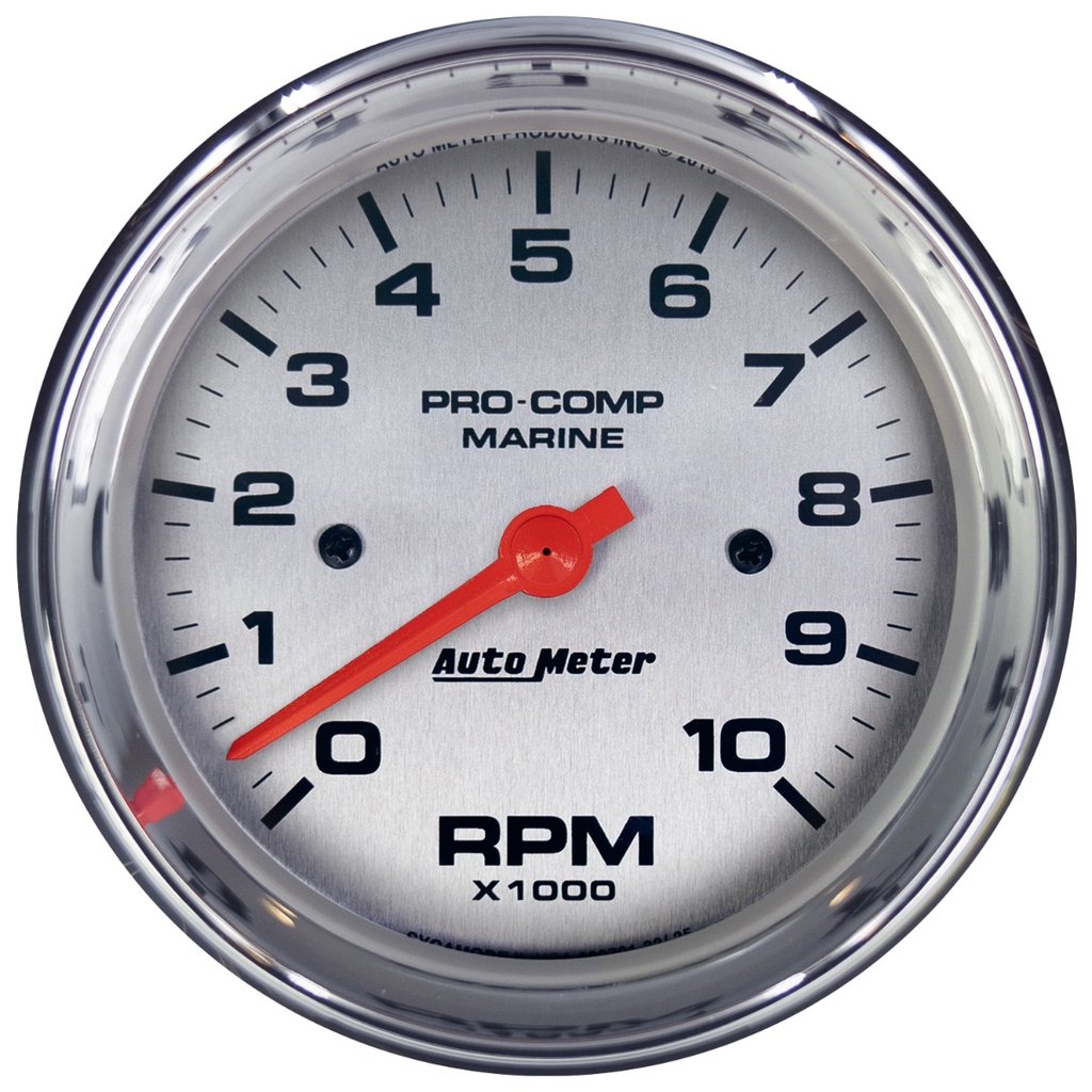 AutoMeter 3-3/8" IN-DASH TACHOMETER, 0-10,000 RPM, MARINE CHROME ULTRA-LITE