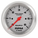 AutoMeter 3-3/8" IN-DASH TACHOMETER, 0-6,000 RPM, MARINE SILVER