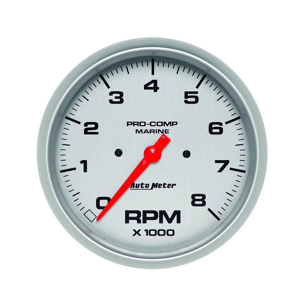 AutoMeter 5" IN-DASH tachometer, 0-8,000 RPM, MARINE SILVER