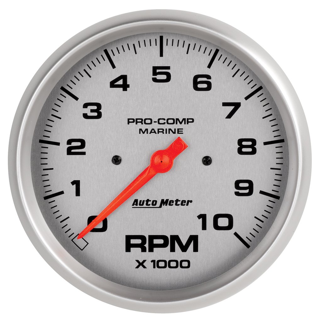 AutoMeter 5" IN-DASH TACHOMETER, 0-10,000 RPM, MARINE SILVER