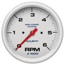 AutoMeter 5" IN-DASH TACHOMETER, 0-6,000 RPM, MARINE WHITE