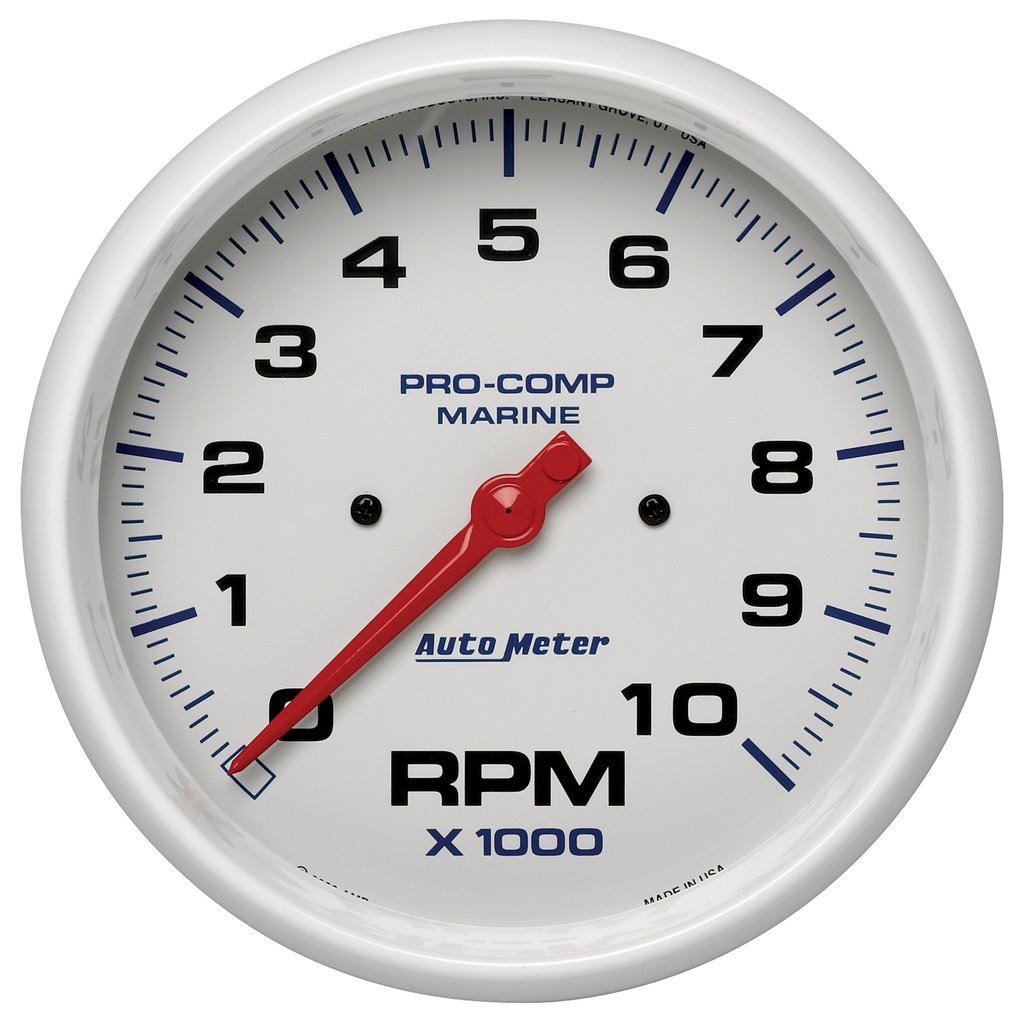 AutoMeter 5" IN-DASH TACHOMETER, 0-10,000 RPM, MARINE WHITE