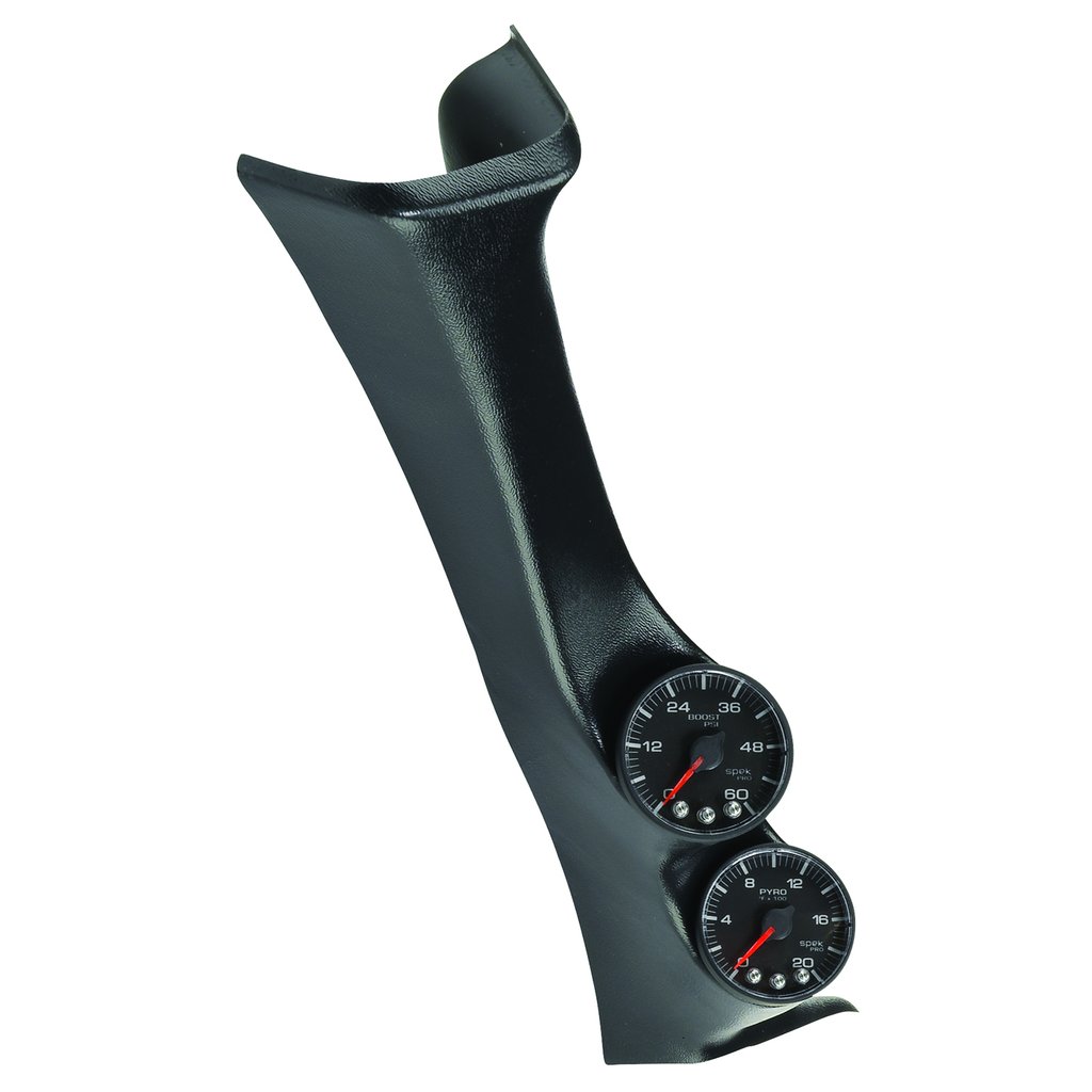 AutoMeter PILLAR KIT, 0-60 PSI/0-2000 °F, 08-10 FORD SUPERDUTY, SPEK-PRO, BLACK DIAL, BLACK BEZEL, FLAT ANTIGLARE LENS
