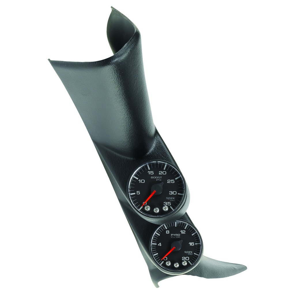 AutoMeter PILLAR KIT, 0-35 PSI/2000 °F, 01-07 GM FULL-SIZE TRUCK, W/ SPEAKER, SPEK-PRO, BLACK DIAL, BLACK BEZEL, FLAT ANTIGLARE LENS