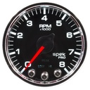 AutoMeter 2-1/16" IN-DASH TACHOMETER, 0-8,000 RPM, SPEK-PRO, BLACK DIAL, CHROME BEZEL, CLEAR LENS