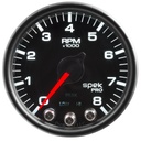 AutoMeter 2-1/16" IN-DASH TACHOMETER, 0-8,000 RPM, SPEK-PRO, BLACK DIAL, BLACK BEZEL, CLEAR LENS