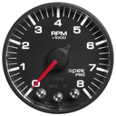 AutoMeter 2-1/16" IN-DASH TACHOMETER, 0-8,000 RPM, SPEK-PRO, BLACK DIAL, BLACK BEZEL, FLAT ANTIGLARE LENS