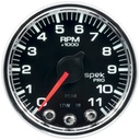AutoMeter 2-1/16" IN-DASH TACHOMETER, 0-11,000 RPM, SPEK-PRO, BLACK DIAL, CHROME BEZEL, CLEAR LENS