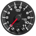 AutoMeter 2-1/16" IN-DASH TACHOMETER, 0-11,000 RPM, SPEK-PRO, BLACK DIAL, BLACK BEZEL, FLAT ANTIGLARE LENS