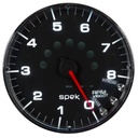 AutoMeter 5" IN-DASH TACHOMETER, 0-8,000 RPM, SPEK-PRO, BLACK DIAL, CHROME BEZEL, FLAT ANTIGLARE LENS