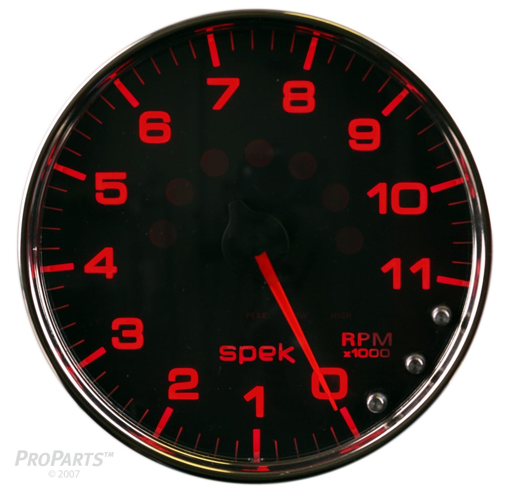 AutoMeter 5" IN-DASH TACHOMETER, 0-11,000 RPM, SPEK-PRO, BLACK DIAL, CHROME BEZEL, CLEAR LENS