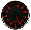 AutoMeter 5" IN-DASH TACHOMETER, 0-11,000 RPM, SPEK-PRO, BLACK DIAL, CHROME BEZEL, CLEAR LENS