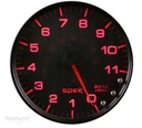 AutoMeter 5" IN-DASH TACHOMETER, 0-11,000 RPM, SPEK-PRO, BLACK DIAL, BLACK BEZEL, CLEAR LENS