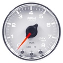 AutoMeter 2-1/16" IN-DASH TACHOMETER, 0-8,000 RPM, SPEK-PRO, WHITE DIAL, CHROME BEZEL, CLEAR LENS