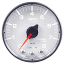 AutoMeter 2-1/16" IN-DASH TACHOMETER, 0-8,000 RPM, SPEK-PRO, WHITE DIAL, BLACK BEZEL, FLAT ANTIGLARE LENS