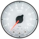 AutoMeter 2-1/16" IN-DASH TACHOMETER, 0-11,000 RPM, SPEK-PRO, WHITE DIAL, BLACK BEZEL, FLAT ANTIGLARE LENS