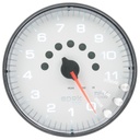 AutoMeter 5" IN-DASH TACHOMETER, 0-11,000 RPM, SPEK-PRO, WHITE DIAL, BLACK BEZEL, CLEAR LENS