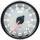 AutoMeter 2-1/16" IN-DASH TACHOMETER, 0-11,000 RPM, SPEK-PRO, SILVER DIAL, BLACK BEZEL, CLEAR LENS