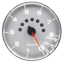 AutoMeter 5" IN-DASH TACHOMETER, 0-8,000 RPM, SPEK-PRO, SILVER DIAL, CHROME BEZEL, CLEAR LENS