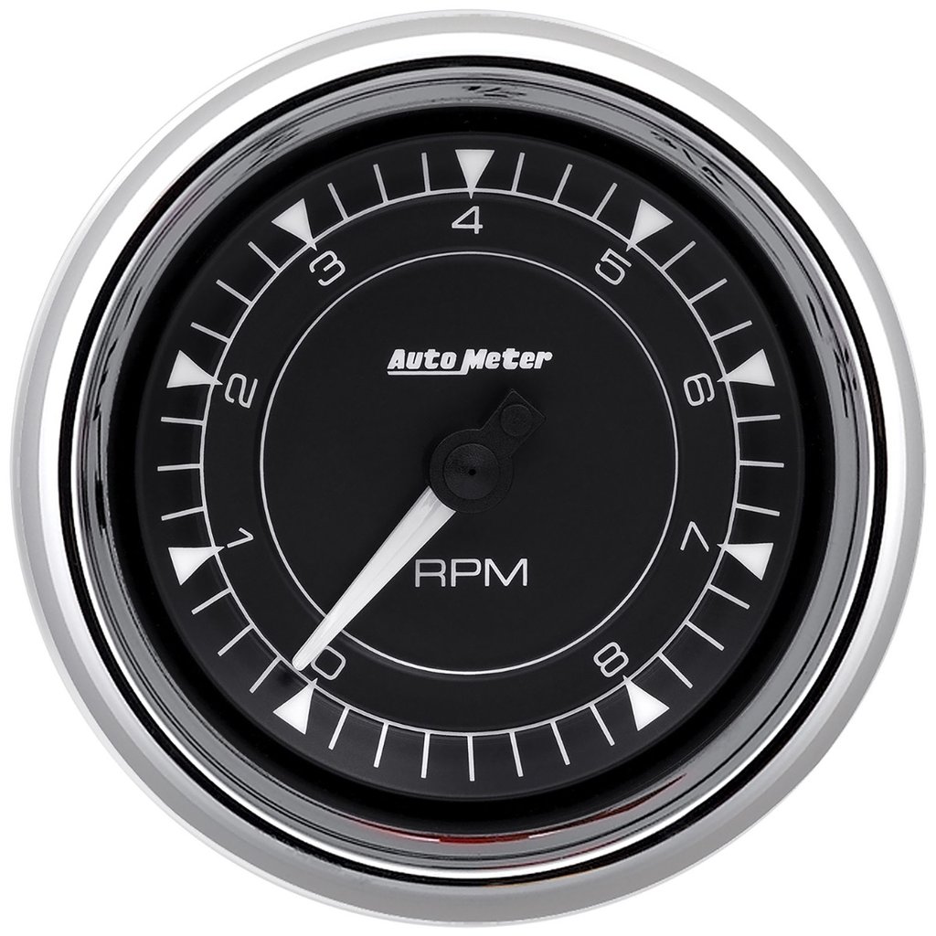 AutoMeter 3-3/8" tachometer 8K RPM IN-DASH CHRONO CHROME