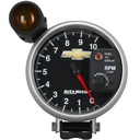AutoMeter 5" tachometer, 0-10,000 RPM, PEDESTAL W/ EXT. SHIFT-LITE, CHEVY GOLD BOWTIE