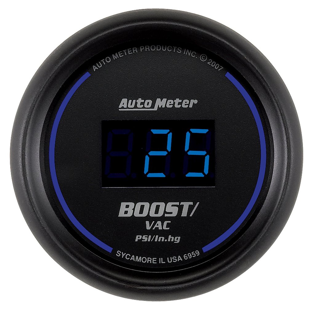 AutoMeter 2-1/16" BOOST/VACUUM, 30 IN HG/30 PSI, COBALT DIGITAL