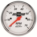 AutoMeter 3-1/8" IN-DASH tachometer, 0-7,000 RPM, CHEVROLET HERITAGE BOWTIE