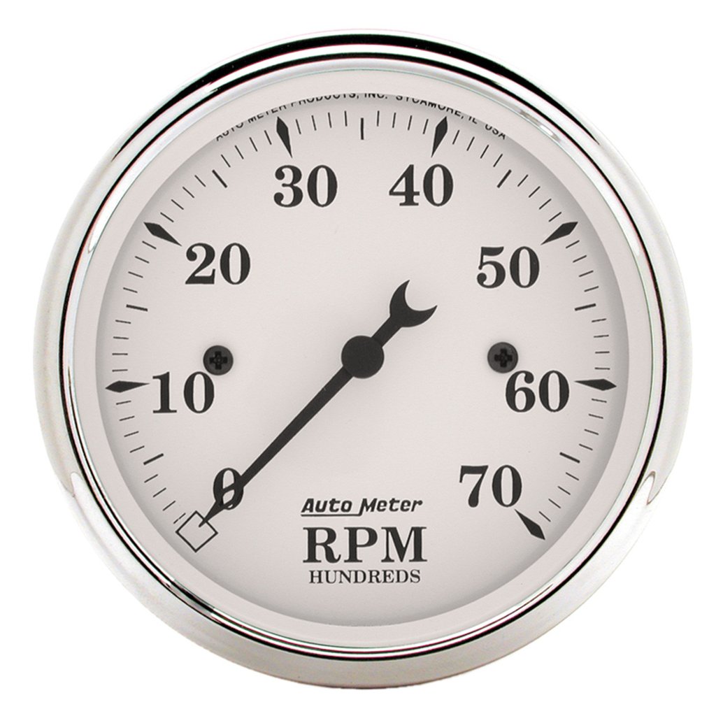AutoMeter 3-1/8" IN-DASH tachometer, 0-7,000 RPM, OLD-TYME WHITE