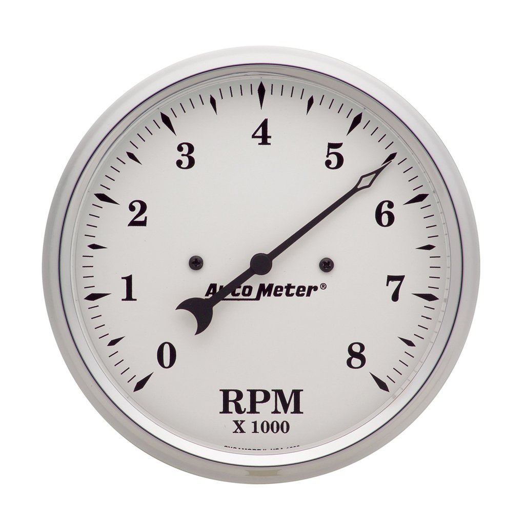 AutoMeter 5" IN-DASH tachometer, 0-8,000 RPM, OLD-TYME WHITE