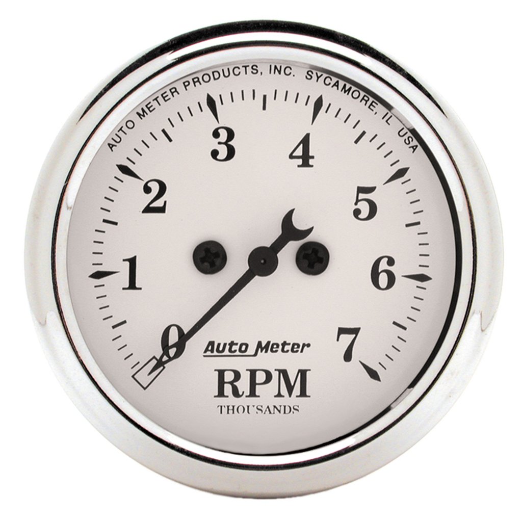 AutoMeter 2-1/16" IN-DASH tachometer, 0-7,000 RPM, OLD-TYME WHITE