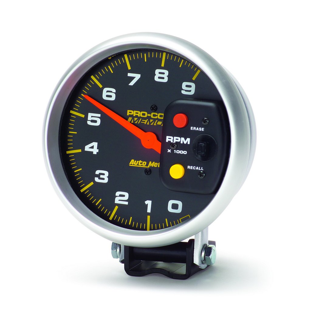 AutoMeter 5" tachometer, 0-9,000 RPM, PEDESTAL W/PEAK MEMORY, PRO-COMP